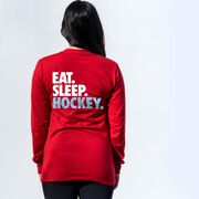 Hockey Tshirt Long Sleeve - Eat. Sleep. Hockey (Back Design)