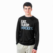 Hockey Long Sleeve Performance Tee - Eat. Sleep. Hockey.