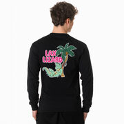 Guys Lacrosse Tshirt Long Sleeve - Lax Lizard (Back Design)