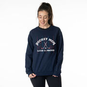 Hockey Crewneck Sweatshirt - Loud and Proud Hockey Mom