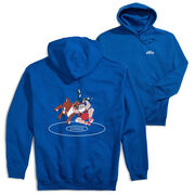 Wrestling Hooded Sweatshirt - Wrestling Reindeer (Back Design)