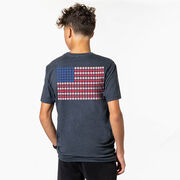 Softball/Baseball Short Sleeve T-Shirt - Patriotic Baseball (Back Design)