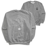 Soccer Crewneck Sweatshirt - Soccer Guy Player Sketch (Back Design)