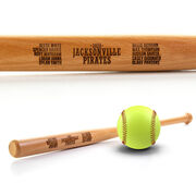 Engraved Mini Softball Bat - Team Name With Roster