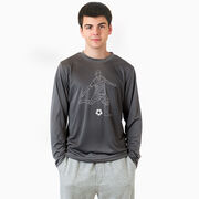 Soccer Long Sleeve Performance Tee - Soccer Guy Player Sketch