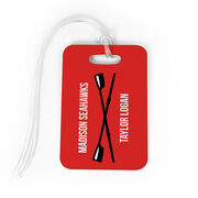 Crew Bag/Luggage Tag - Personalized Text with Crossed Oars