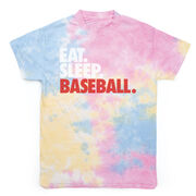 Baseball Short Sleeve T-Shirt - Eat. Sleep. Baseball Tie Dye