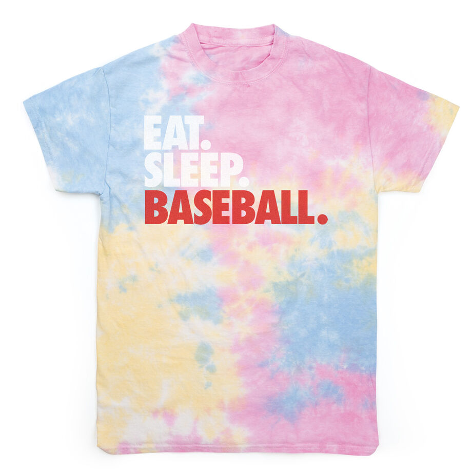 Baseball Short Sleeve T-Shirt - Eat. Sleep. Baseball Tie Dye