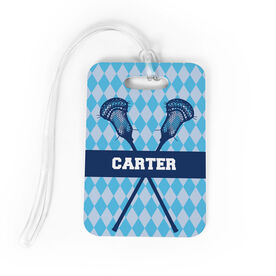 Guys Lacrosse Bag/Luggage Tag - Personalized Guys Crossed Sticks Pattern