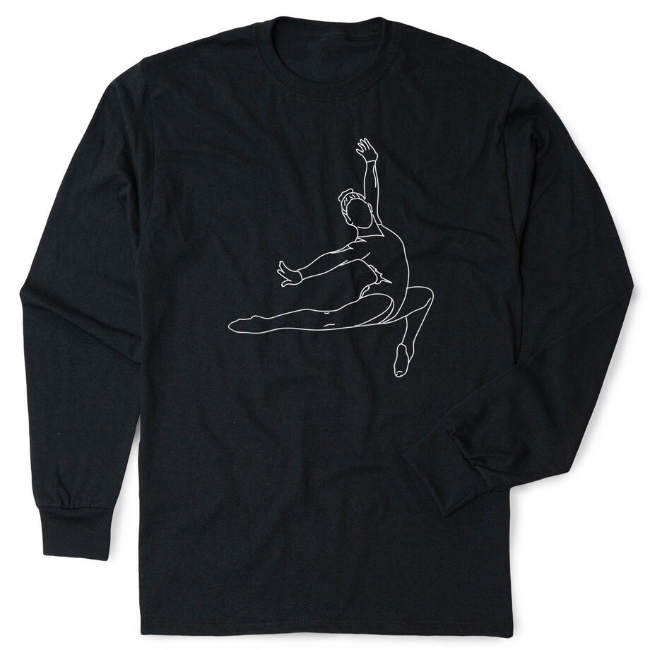 Gymnastics Tshirt Long Sleeve - Gymnast Sketch