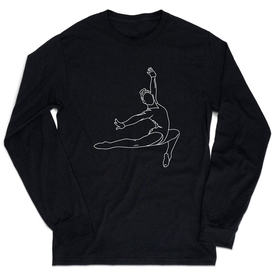 Gymnastics Tshirt Long Sleeve - Gymnast Sketch - Personalization Image