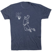 Basketball Short Sleeve T-Shirt - Basketball Player Sketch