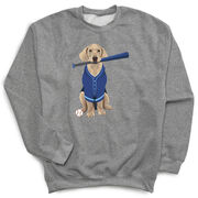 Baseball Crewneck Sweatshirt - Dinger the Baseball Dog