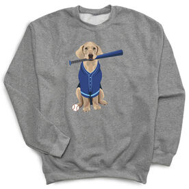 Baseball Crewneck Sweatshirt - Dinger the Baseball Dog