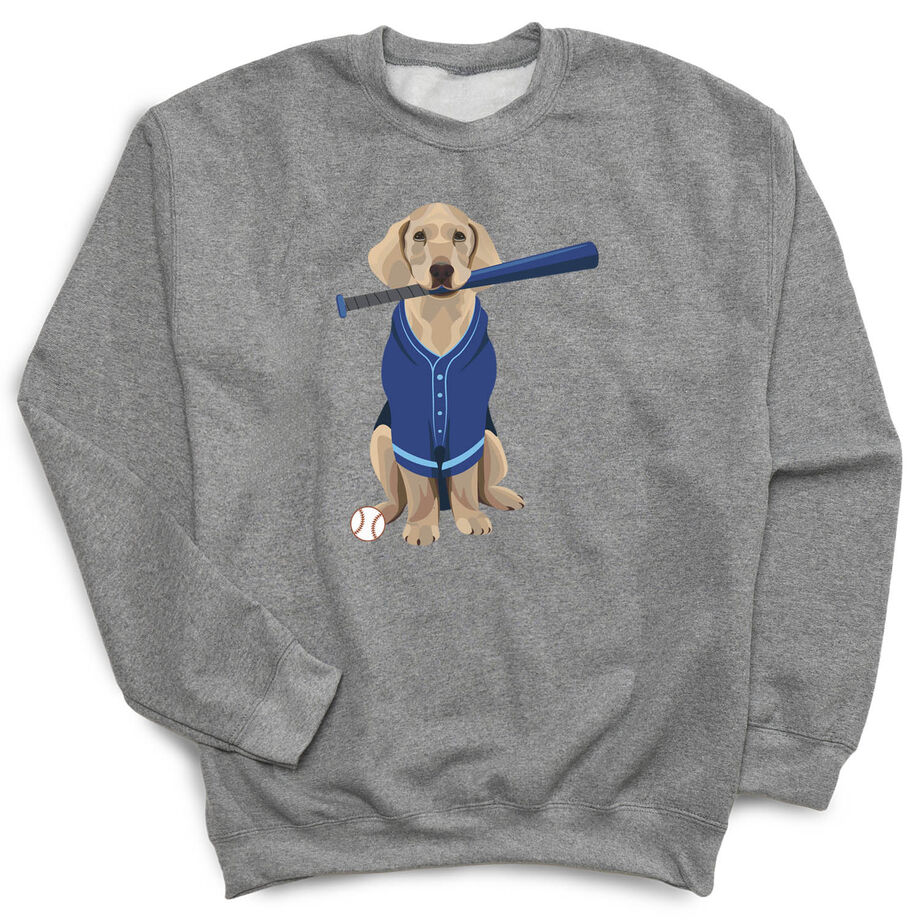 Baseball Crewneck Sweatshirt - Dinger the Baseball Dog