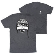Hockey Short Sleeve T-Shirt - 4 Out Of 5 Dentists Recommend Hockey (Back Design)