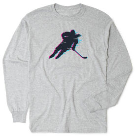 Hockey Tshirt Long Sleeve - Hockey Girl Glitch
