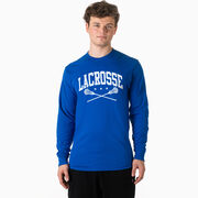 Guys Lacrosse Tshirt Long Sleeve - Crossed Sticks