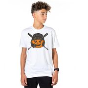 Baseball/Softball Short Sleeve T-Shirt - Helmet Pumpkin