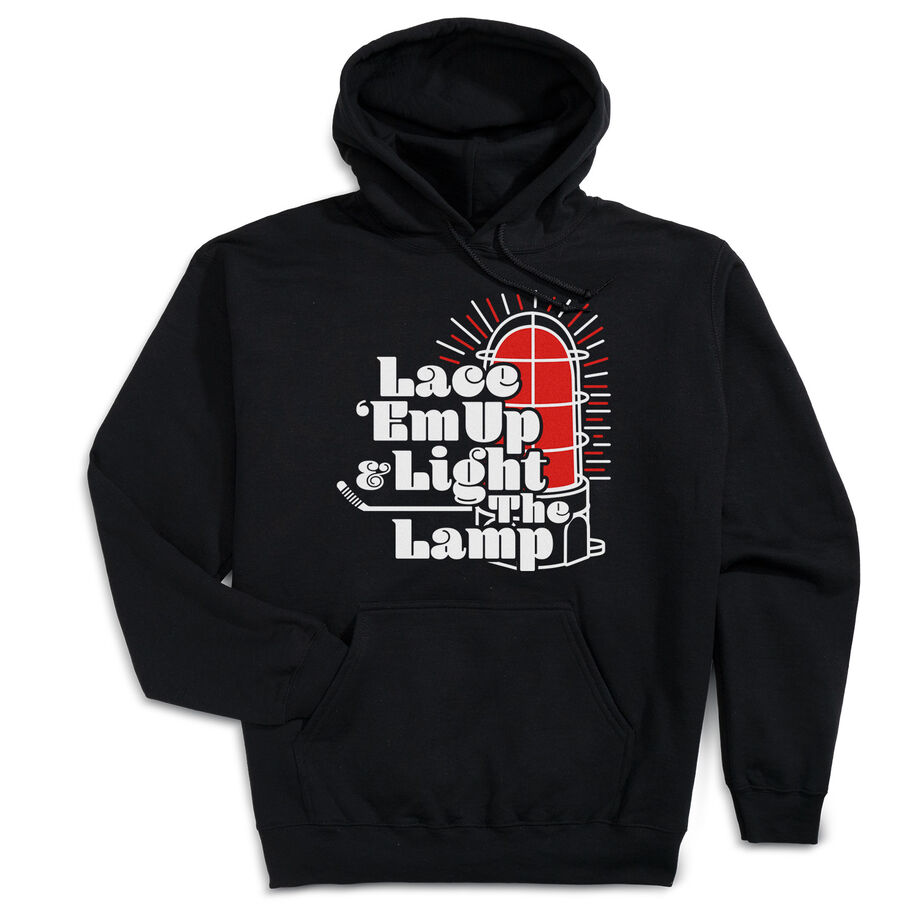 Hockey Hooded Sweatshirt - Lace 'Em Up And Light The Lamp - Personalization Image