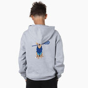 Guys Lacrosse Hooded Sweatshirt - Laxer the Lacrosse Dog (Back Design)