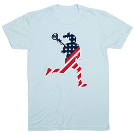 Girls Lacrosse Short Sleeve T-Shirt - Play Lax for USA