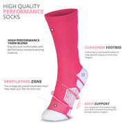 Team Number Woven Mid-Calf Socks - Pink