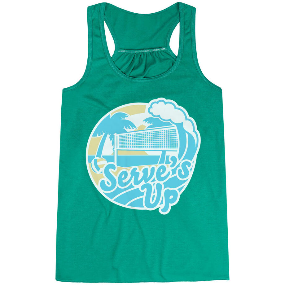 Volleyball Flowy Racerback Tank Top - Serve's Up