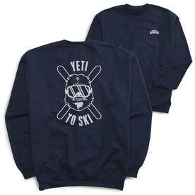 Skiing Crewneck Sweatshirt - Yeti To Ski (Back Design)