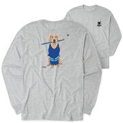 Hockey Tshirt Long Sleeve - Puck The Hockey Dog (Back Design)