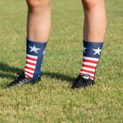 Soccer Woven Mid-Calf Socks - Patriotic