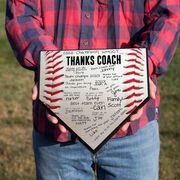 Baseball Home Plate Plaque - Thanks Coach