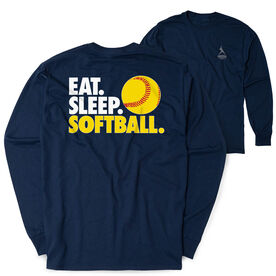 Softball Tshirt Long Sleeve - Eat. Sleep. Softball (Back Design)