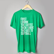 Softball Short Sleeve T-Shirt - Then I Drive The Kids To Softball