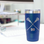 Girls Lacrosse 20 oz. Double Insulated Tumbler - Personalized Crossed Sticks