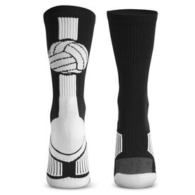 Volleyball Woven Mid-Calf Socks - Superelite (Black/White)