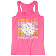 Volleyball Flowy Racerback Tank Top - Bump, Set, Spike