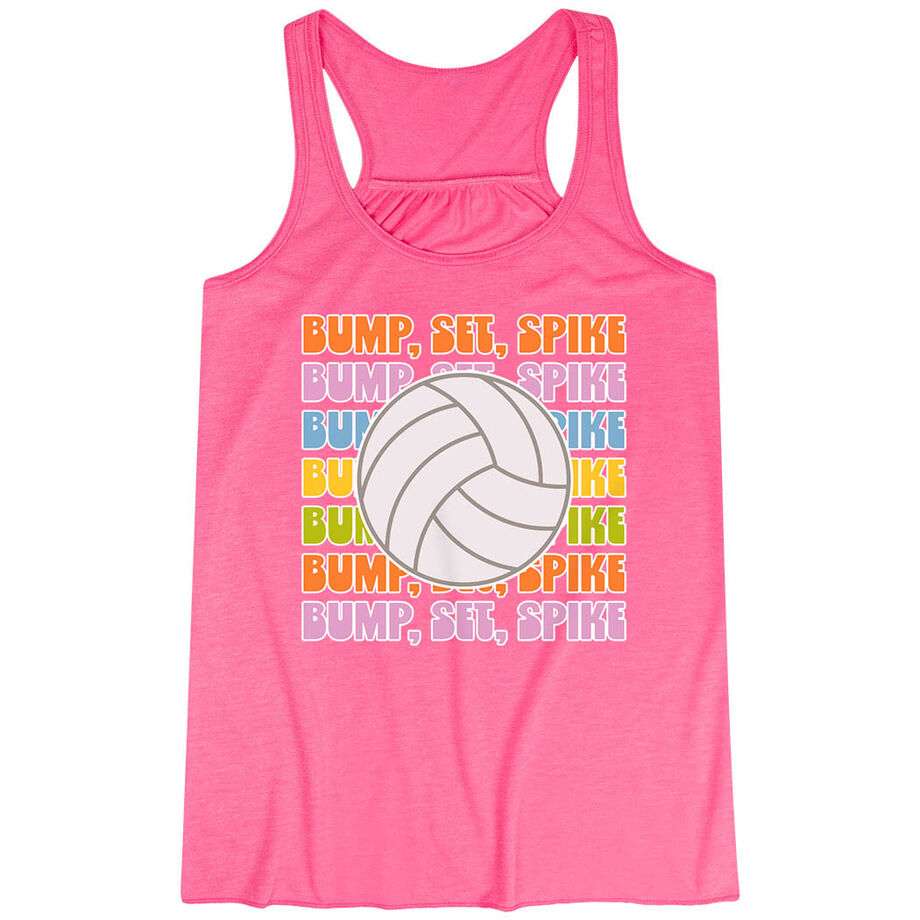 Volleyball Flowy Racerback Tank Top - Bump, Set, Spike