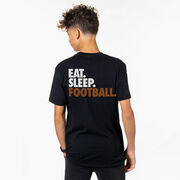 Football Short Sleeve T-Shirt - Eat. Sleep. Football. (Back Design)