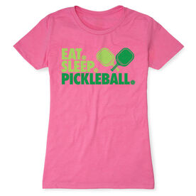 Pickleball Women's Everyday Tee - Eat. Sleep. Pickleball [Adult Large/Hot Pink] - SS