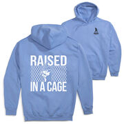 Baseball Hooded Sweatshirt - Raised In a Cage (Back Design) [Youth Large/Carolina] - SS