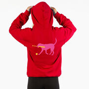 Softball Hooded Sweatshirt - Mitts the Softball Dog (Back Design)