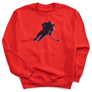Hockey Crewneck Sweatshirt - Hockey Girl Glitch