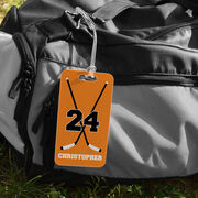 Hockey Bag/Luggage Tag - Personalized Hockey Crossed Sticks
