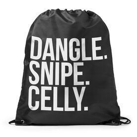 Hockey Drawstring Backpack - Dangle Snipe Celly Words