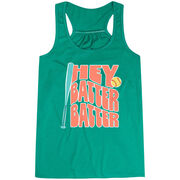 Softball Flowy Racerback Tank Top - Hey Batter Batter