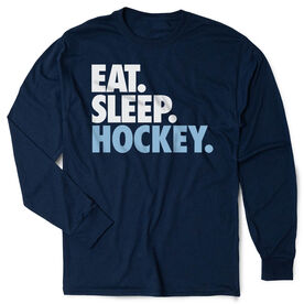 Hockey Tshirt Long Sleeve - Eat. Sleep. Hockey