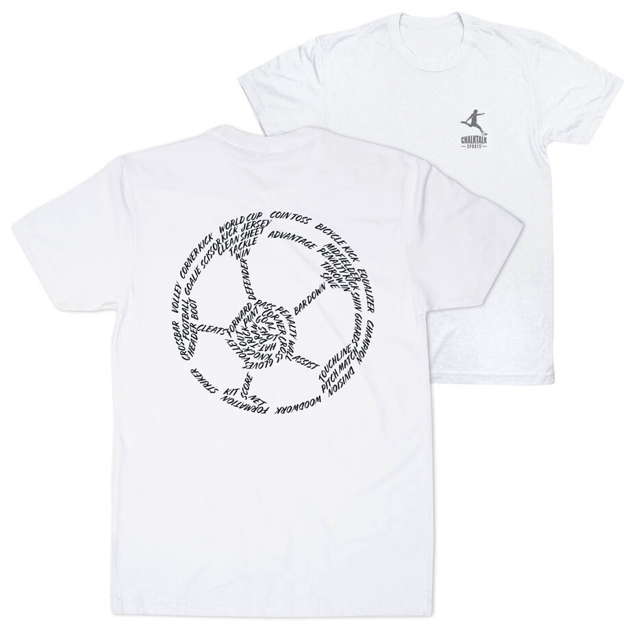 Soccer Short Sleeve T-Shirt - Soccer Words (Back Design)