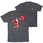 Basketball Short Sleeve T-Shirt - Slam Dunk Santa (Back Design)