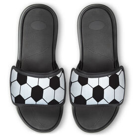Soccer Repwell&reg; Slide Sandals - Soccer Ball Texture